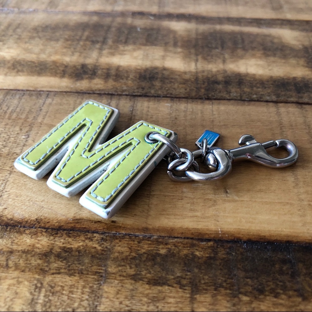 Coach green M key chain 💚